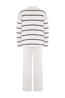 Ekru Genis Kal?p Fermuarl? Triko Alt-Ust Tak?m TWOAW24AU00025