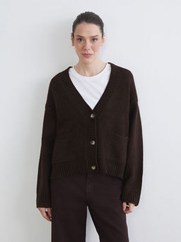 V Yaka Oversize Kad?n Triko H?rka