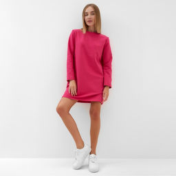Платье женское короткое MINAKU: Casual Collections, розовое, размер 50