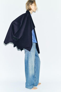 ZW COLLECTION WOOL CAPE WITH SCARF - Zara фото 4