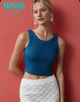 BMi_F 1141_02CE Кроп Топ женский (Кашкорсе) - cobalto - Minimi фото 3