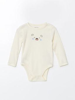 Bask?l? Erkek Bebek ??t??tl? Bodysuit 2li