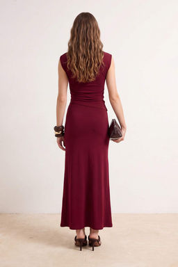 Limited Edition Bordo D_z Maxi _rme Sandy Etek TPRSS26ET00010 - Trendyolmilla фото 4