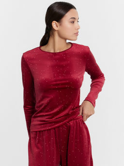 Комплект домашний женский велюровый бордовый - Mark formelle фото 3