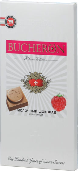 BUCHERON. Blanc Edition. Молочный с малиной 85 гр. карт.пачка