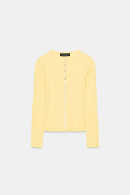 CHAQUETA PUNTO RIB / Amarillo pastel - Zara фото 5