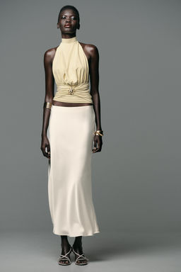 SUN GATHERED POLYAMIDE TOP