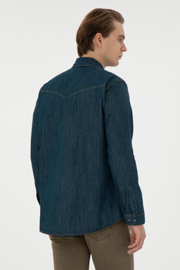 Мужская зеленая джинсовая рубашка Неожиданная скидка в корзине - U.s. polo assn фото 5