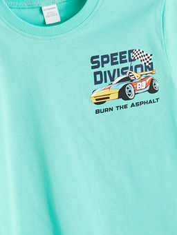 Bisiklet Yaka Bask?l? Erkek ?ocuk Ti??rt