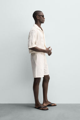BERMUDA REGULAR FIT MEZCLA ALGOD?N / Blanco roto