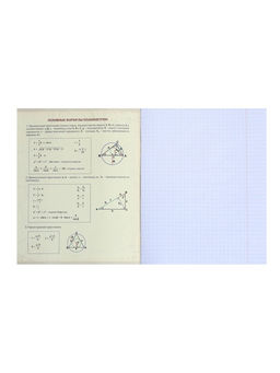 Цена за 10 шт. Предметная тетрадь по геометрии Calligrata «Мрамор светлый», 48 листов, в клетку, со справочным материалом, обложка из мелованного картона