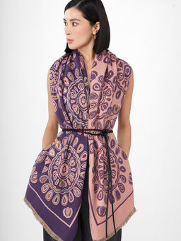 в составе ШЕРСТЬ и КАШЕМИР Большой, мягкий, теплый однотонный двусторонний палантин. - Tantino фото 3