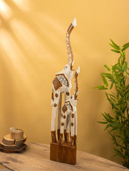 Сувенир «Слоны», 20×12×100 см, дерево, белый