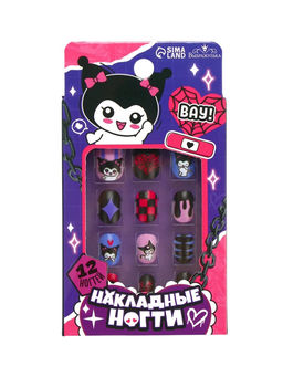 Накладные ногти детские «Забавная кошечка», набор 12 шт.