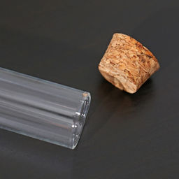 Колба стеклянная для заваривания с пробкой из бамбука «Алхимия», 2×12 см, набор, 12 шт.