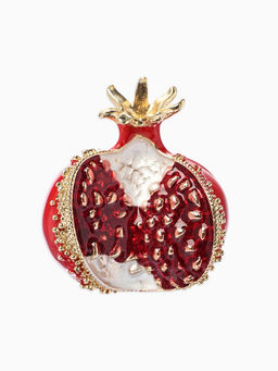 Брошь «Гранат» в разрезе, зерна, цвет крано-белый в золоте