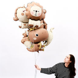 Цена за 2 шт. Шар воздушный фольгированный 32" «Динозавр», матовый, шоколадный