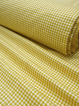 Сатин Клетка (0.3*0.3см) цв.горчично-желтый, ш.2.35м, хлопок-100%, 115гр/м.кв