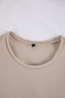 Bej Regular Fit Dokulu Esnek Orme Pijama Tak?m? TMNSS26PT00018