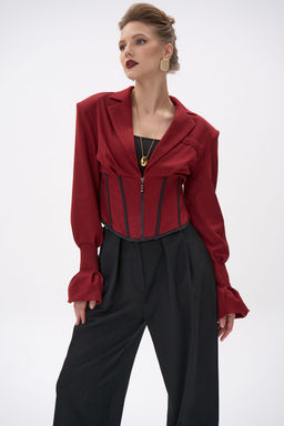 Пиджак  корсет Джуди (бордовый) - Эльза фото 11