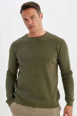 Standart Fit Normal Kesim Bisiklet Yaka Basic Duz Triko Kazak - Defacto фото 3