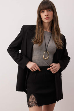 Siyah Yumusak Dokulu Vucudu Saran Mini Etek TWOAW26ET00145