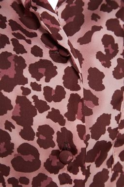 Trendyolmilla Pembe Cok Renkli Leopar Desenli Saten Sortlu Dokuma Pijama Tak?m? THMSS20PT0158 фото 7
