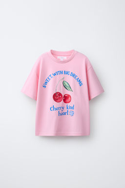 CAMISETA ESTAMPADO FRUTAS / Rosa - Zara фото 3