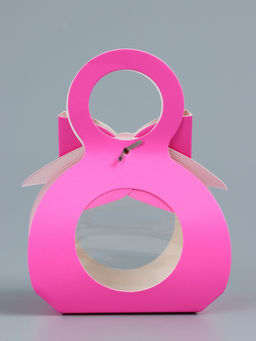 Цена за 10 шт. Коробка складная, с бантом и ручкой, 13?6.5?4 см, розовая - UPAK LAND фото 3