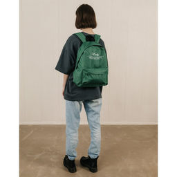 Рюкзак текстильный Lucky moment, с карманом, 29х12х40 зелёный - Nazamok фото 11