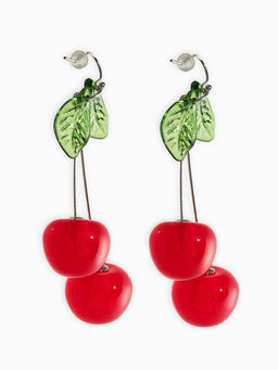 Цена за 2 шт. Серьги «Вишни», цветные в серебре