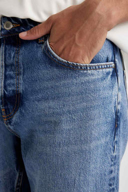 Джинсовые брюки прямого кроя Wiser с нормальной посадкой и нормальной талией - Defacto фото 4