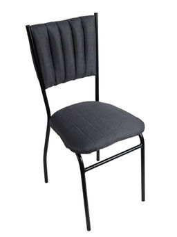 Стул мягкий для кухни разборный «Камелот», обивка рогожка, цвет чёрный/серый