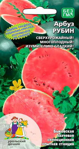 Арбуз РУБИН Многоплодный! Изумительно сладкий! Сверхурожай! Мякоть сладкая, рубиново-красная, искрящаяся на солнце!