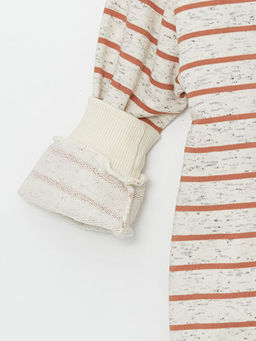 Bisiklet Yaka ?izgili Uzun Kollu K?z ?ocuk Sweatshirt - Waikiki фото 3