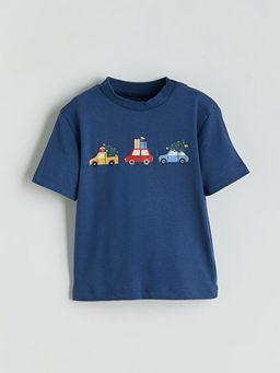 Bask?l? Erkek Bebek Ti??rt ve Pantolon 2li