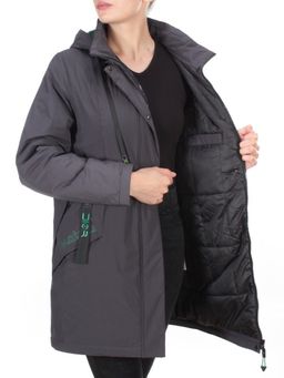 22-915 DARK GRAY Куртка демисезонная женская (100 гр. синтепон) PLOOEPLOO - Фабричный китай фото 8