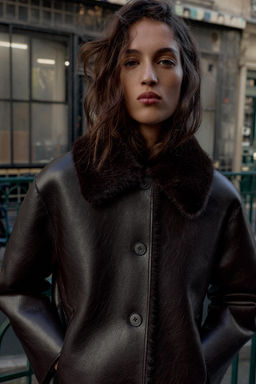 REVERSIBLE DOUBLE-FACED FAUX LEATHER JACKET - Zara фото 2