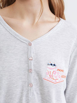 V Yaka Nak??l? Kad?n Pijama Tak?m?