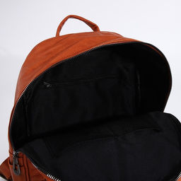 Рюкзак женский из искусственной кожи на молнии, 1 карман, цвет рыжий - Simaland фото 4