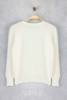 Ekru Yumusak Dokulu Mucevherli Triko Kazak TWOAW24KZ00685 - Trendyolmilla фото 6