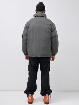 Куртка двухсторонняя мужская молодежная зимняя серого цвета 25308Sr - Mtforce фото 5