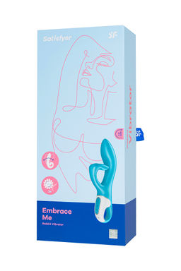 Нереалистичный вибратор Satisfyer Embrace me, силикон, синий