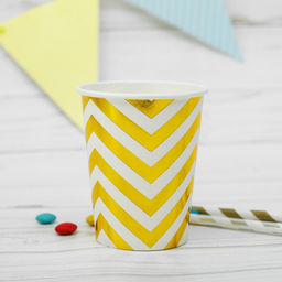 Стаканы бумажные Зигзаг, набор 6 шт., 250 мл, цвет золотой