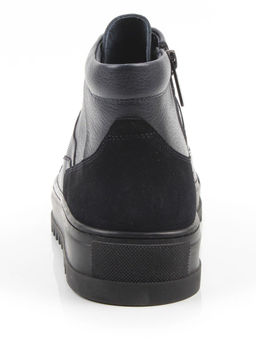 05-B203B-1M-C DK.BLUE Ботинки зимние мужские (натуральная кожа, натуральный мех)