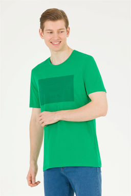 Мужская зеленая футболка с круглым вырезом - U.s. polo assn фото 10