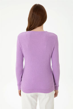 Женский сиреневый базовый свитер - U.s. polo assn фото 5