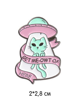 Металлический значок Cat and nlo 3 Ш*В: 2*2.8см