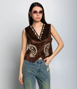 Жилет #КТ9836, шоколадный