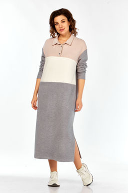 Платье BAGIRA ANTA 1075 серый+пудра+молоко фото 5